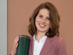 Foto van Sacha op de dag van promotie