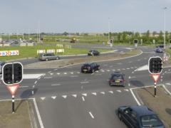 Rotonde met auto's